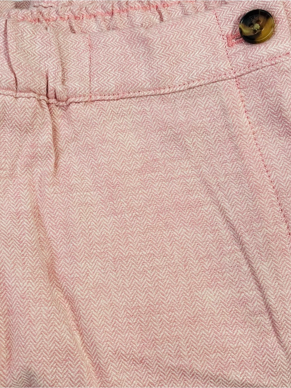 NWT Banana Republic TAPERED LINEN-BLEND PULL-ON PANT Bermuda Sand Pink M - Picture 3 of 3